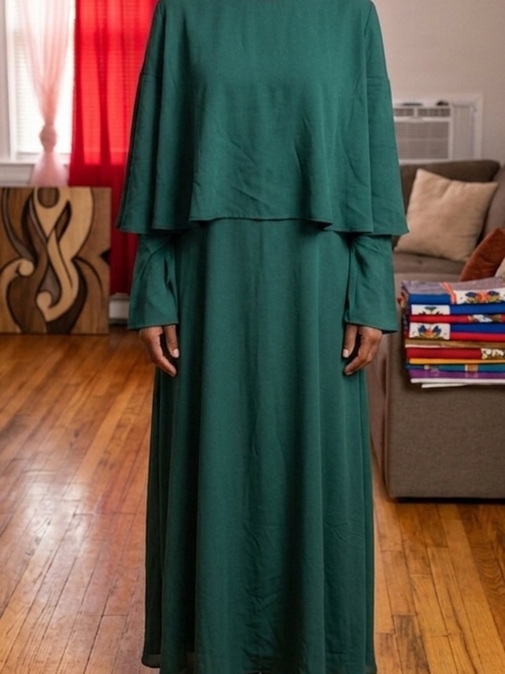 EastEssence Hunter Green Nida Abaya - Size XL / 56 - Modest Long Dress